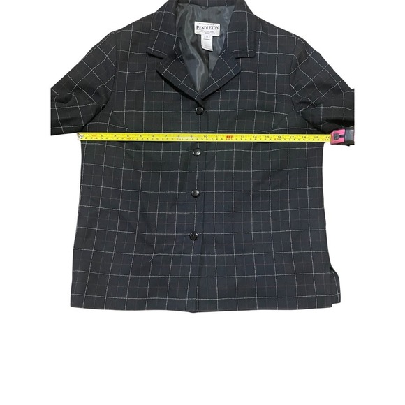 Pendleton Plaid Wool Blazer Petite Career Office Button Front Jacket 10 - Picture 3 of 5